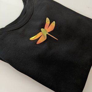Dragonfly Sweatshirt Holographic Design Crewneck